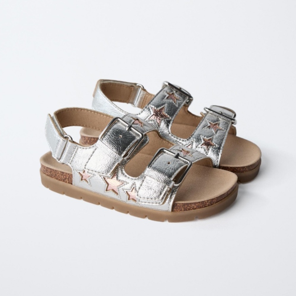 Zara Kids Metallic Star Sandals